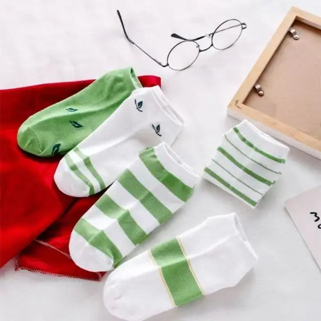 2-5 Pairs Summer Woman Silk Socks Ankle Lace Ultra-thin Girl's Transparent Glass Fiber Fashion Daisy Flower Harajuku Cute Style