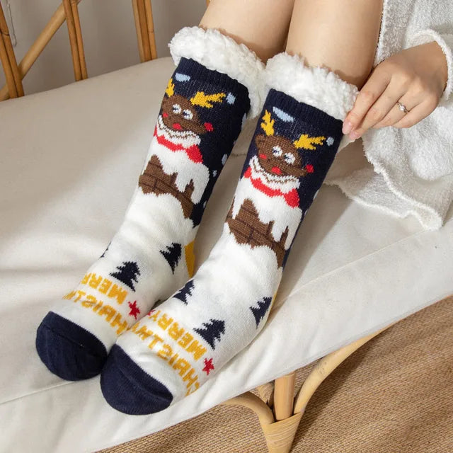 2023 New Cute Warm Socks Thicken Plus Cotton Winter Women Socks Christmas Kawaii Stocking Xmas Gift Home Floor Room Funny Sock
