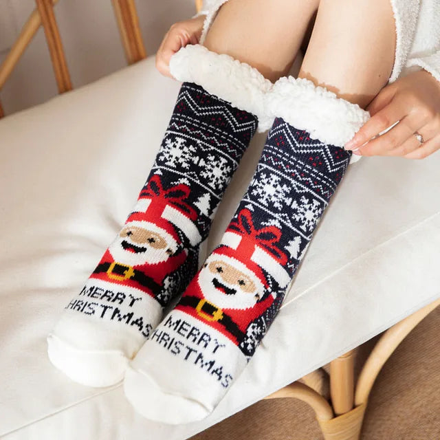 2023 New Cute Warm Socks Thicken Plus Cotton Winter Women Socks Christmas Kawaii Stocking Xmas Gift Home Floor Room Funny Sock