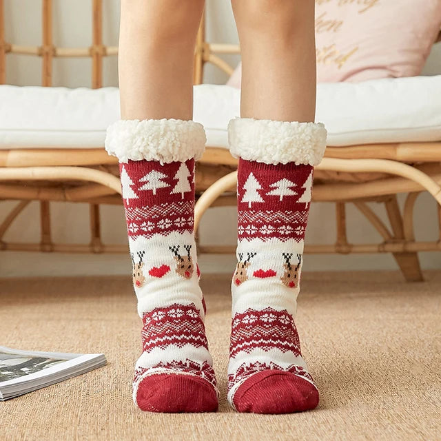 2023 New Cute Warm Socks Thicken Plus Cotton Winter Women Socks Christmas Kawaii Stocking Xmas Gift Home Floor Room Funny Sock