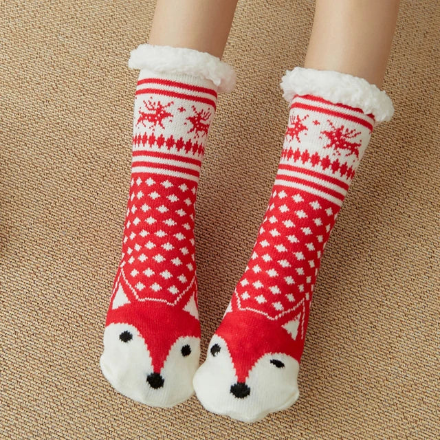 2023 New Cute Warm Socks Thicken Plus Cotton Winter Women Socks Christmas Kawaii Stocking Xmas Gift Home Floor Room Funny Sock