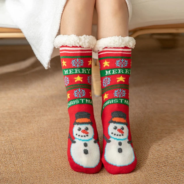 2023 New Cute Warm Socks Thicken Plus Cotton Winter Women Socks Christmas Kawaii Stocking Xmas Gift Home Floor Room Funny Sock