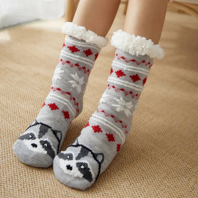 2023 New Cute Warm Socks Thicken Plus Cotton Winter Women Socks Christmas Kawaii Stocking Xmas Gift Home Floor Room Funny Sock