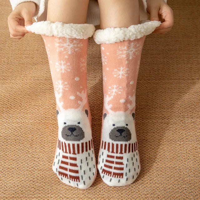 2023 New Cute Warm Socks Thicken Plus Cotton Winter Women Socks Christmas Kawaii Stocking Xmas Gift Home Floor Room Funny Sock