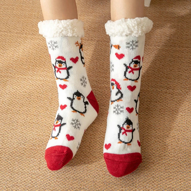 2023 New Cute Warm Socks Thicken Plus Cotton Winter Women Socks Christmas Kawaii Stocking Xmas Gift Home Floor Room Funny Sock