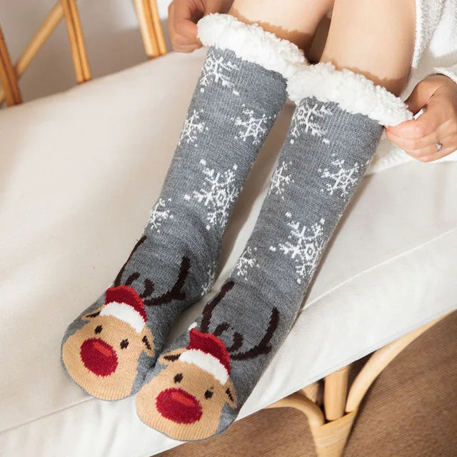 2023 New Cute Warm Socks Thicken Plus Cotton Winter Women Socks Christmas Kawaii Stocking Xmas Gift Home Floor Room Funny Sock