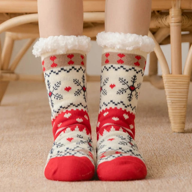 2023 New Cute Warm Socks Thicken Plus Cotton Winter Women Socks Christmas Kawaii Stocking Xmas Gift Home Floor Room Funny Sock