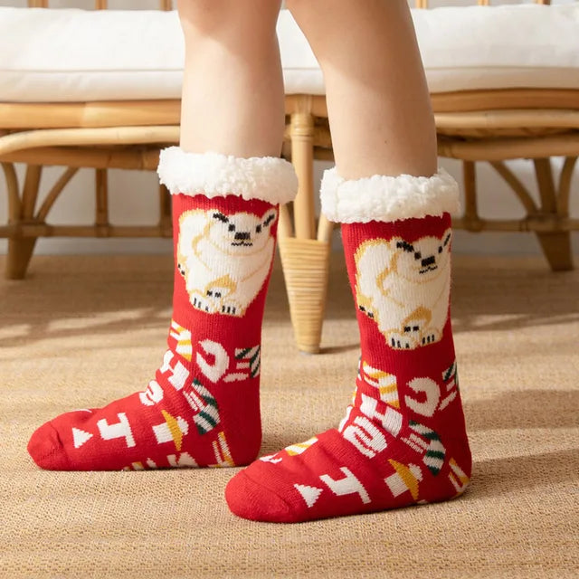 2023 New Cute Warm Socks Thicken Plus Cotton Winter Women Socks Christmas Kawaii Stocking Xmas Gift Home Floor Room Funny Sock