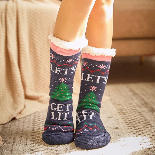 2023 New Cute Warm Socks Thicken Plus Cotton Winter Women Socks Christmas Kawaii Stocking Xmas Gift Home Floor Room Funny Sock