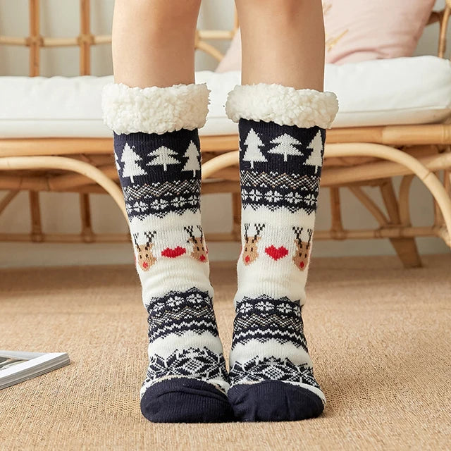 2023 New Cute Warm Socks Thicken Plus Cotton Winter Women Socks Christmas Kawaii Stocking Xmas Gift Home Floor Room Funny Sock