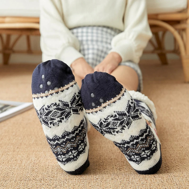 2023 New Cute Warm Socks Thicken Plus Cotton Winter Women Socks Christmas Kawaii Stocking Xmas Gift Home Floor Room Funny Sock