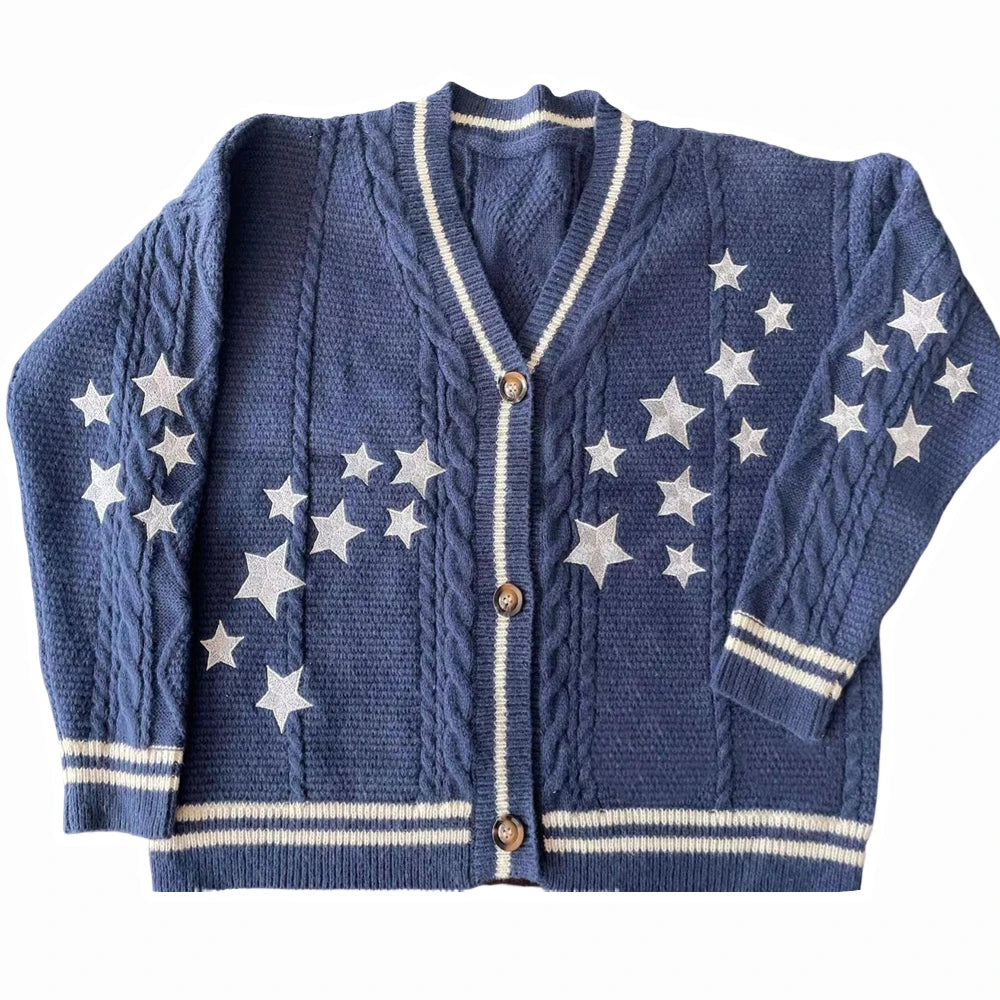 2023 S-XL Autumn Handmade Women Knitted Cropped Cardigan Coarse Yarn Multicolor V -neck Slight Strech Y2k Sweaters for Women